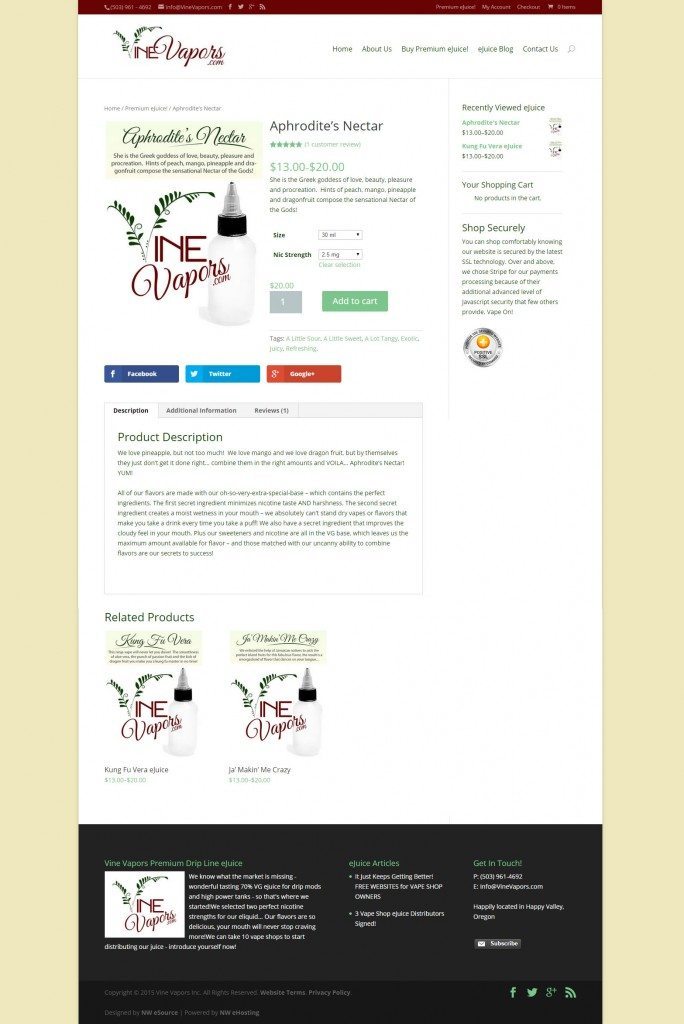 premium ejuice website - responsive wordpress ecommerce